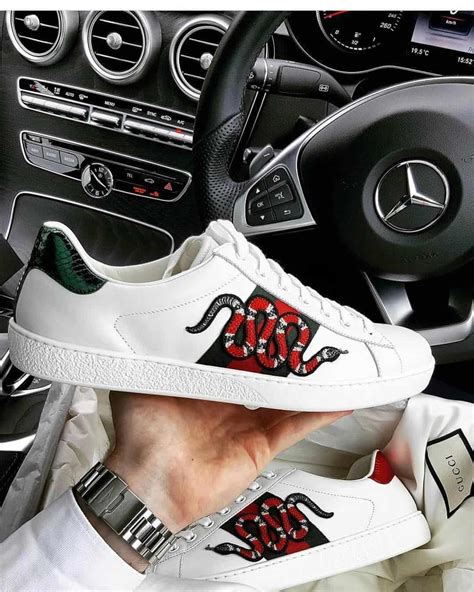 gucci snake sneakers real vs fake|gucci ace embellished leather sneakers.